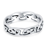 Celtic Ring Oxidized Band Solid 925 Sterling Silver Thumb Ring (5mm)