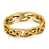 Celtic Ring Oxidized Band Solid 925 Sterling Silver Thumb Ring (5mm)