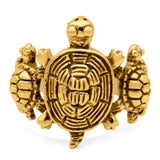 Turtles Oxidized Band Solid 925 Sterling Silver (19mm)