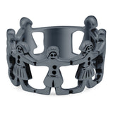 Children Oxidized Band Solid 925 Sterling Silver (11mm)