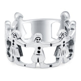 Children Oxidized Band Solid 925 Sterling Silver (11mm)