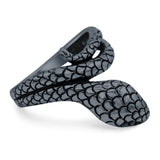 Snake Ring Oxidized Band Solid 925 Sterling Silver Thumb Ring (21mm)