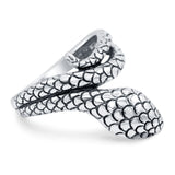 Snake Ring Oxidized Band Solid 925 Sterling Silver Thumb Ring (21mm)