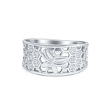 Butterfly Ring Eternity Round Simulated Cubic Zirconia 925 Sterling Silver