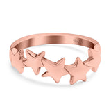 Stars Sideways Plain Ring Oxidized Band Solid 925 Sterling Silver