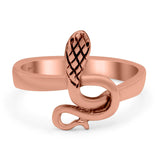 Snake Ring Oxidized Band Solid 925 Sterling Silver Thumb Ring (14mm)