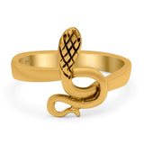 Snake Ring Oxidized Band Solid 925 Sterling Silver Thumb Ring (14mm)