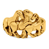 Horse Ring Oxidized Band Solid 925 Sterling Silver Thumb Ring (14mm)