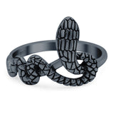 Snake Ring Oxidized Band Solid 925 Sterling Silver Thumb Ring (14mm)
