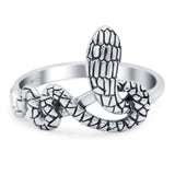 Snake Ring Oxidized Band Solid 925 Sterling Silver Thumb Ring (14mm)