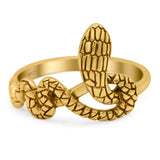 Snake Ring Oxidized Band Solid 925 Sterling Silver Thumb Ring (14mm)