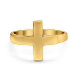 Fashion New Trend Cross Simple Plain Ring 925 Sterling Silver