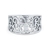Sterling Silver Filigree Butterfly Ring Band Round 925 Sterling Silver