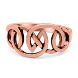 Celtic Ring Oxidized Band Solid 925 Sterling Silver (12mm)