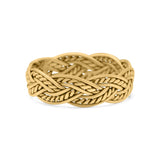 Rope Braided Ring Oxidized Band Solid 925 Sterling Silver Thumb Ring (6mm)