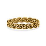 Rope Braided Ring Oxidized Band Solid 925 Sterling Silver Thumb Ring (3mm)