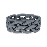 Infinity Braided Style Oxidized Band Solid 925 Sterling Silver 8mm(0.31)