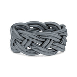 Eternity Rope Celtic Woven Knot Infinity Braided Style Ring Design Oxidized Band Solid 925 Sterling Silver Thumb Ring (8mm)