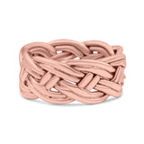 Eternity Rope Celtic Woven Knot Infinity Braided Style Ring Design Oxidized Band Solid 925 Sterling Silver Thumb Ring (8mm)