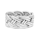Eternity Rope Celtic Woven Knot Infinity Braided Style Ring Design Oxidized Band Solid 925 Sterling Silver Thumb Ring (8mm)