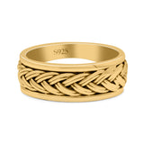 Braided Celtic New Design Spinner Style Oxidized Band Solid 925 Sterling Silver Thumb Ring 7mm(0.27)