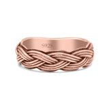 Braided Trending Modern Thick Celtic Woven Design Oxidized Band Solid 925 Sterling Silver Thumb Ring 5mm(0.19)