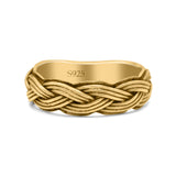 Braided Trending Modern Thick Celtic Woven Design Oxidized Band Solid 925 Sterling Silver Thumb Ring 5mm(0.19)