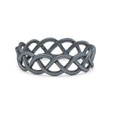 Celtic Braided Band Infinity Knot Ring Solid 925 Sterling Silver Thumb Ring (7mm)