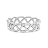 Braided Style Full Eternity Infinity Ring Oxidized Band Solid 925 Sterling Silver 7mm