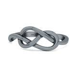 Plain Classical Celtic Love Knot Ring Oxidized Band Solid 925 Sterling Silver Thumb Ring (8mm)