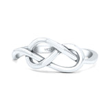 Plain Classical Celtic Love Knot Ring Oxidized Band Solid 925 Sterling Silver Thumb Ring (8mm)