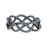 Celtic Knot Infinity Braided Style New Design Oxidized Band Solid 925 Sterling Silver Thumb Ring 5mm