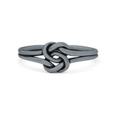 Intertwined Celtic Infinity Knot Heart Ring Oxidized Band Solid 925 Sterling Silver Thumb Ring 7mm