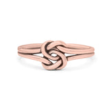 Intertwined Celtic Infinity Knot Heart Ring Oxidized Band Solid 925 Sterling Silver Thumb Ring 7mm