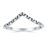 V Shape Ring Oxidized Band Solid 925 Sterling Silver Thumb Ring (7mm)