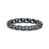 Braided Design Unique Celtic Knot Oxidized Band Solid 925 Sterling Silver Thumb Ring 3mm