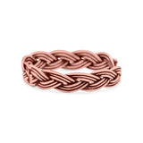Intricate Weave Braided Knot Promise Oxidized Rope Band New Design Solid 925 Sterling Silver Thumb Ring 5mm