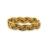Intricate Weave Braided Knot Promise Oxidized Rope Band New Design Solid 925 Sterling Silver Thumb Ring 5mm