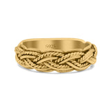 Multi Braided Twisted Rope Woven Knot Oxidized Band Solid 925 Sterling Silver Thumb Ring 6mm