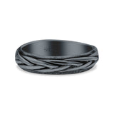 Thin Braided Band Chain Wire Style Ring Oxidized Band Solid 925 Sterling Silver Thumb Ring (4mm)