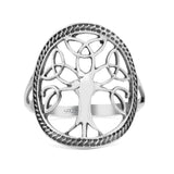 Generations Designer Celtic Tree Of Life Trending Oxidized Ring Band Solid 925 Sterling Silver Thumb Ring (19mm)