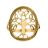 Generations New Design Celtic Tree Of Life Trending Oxidized Band Solid 925 Sterling Silver Thumb Ring 19mm