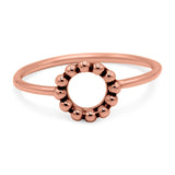 Circle Ring Oxidized Band Solid 925 Sterling Silver (8mm)