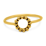 Circle Ring Oxidized Band Solid 925 Sterling Silver (8mm)