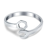 Mechanical Wrench Band Plain Ring 925 Sterling Silver