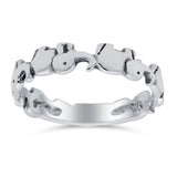 Elephants Ring Oxidized Band Solid 925 Sterling Silver Thumb Ring (4mm)