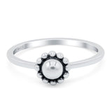 Bali Ring Oxidized Band Solid 925 Sterling Silver Thumb Ring (7mm)