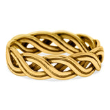 Crisscross Ring Oxidized Band Solid 925 Sterling Silver (5mm)