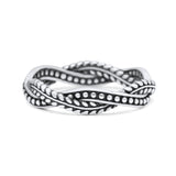 Infinity Weave Twisted Leaf Style Oxidized Band Solid 925 Sterling Silver Thumb Ring (4mm)