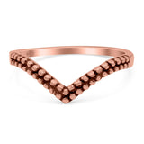 V Ring Oxidized Band Solid 925 Sterling Silver Thumb Ring (5mm)
